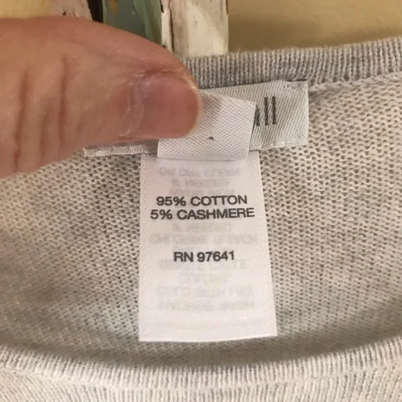 J Jill Sz Small Top cashmere cotton blend Gray long sleeves - Picture 5 of 12